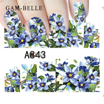 GAM-BELLE 1 Sheet Flower Leaves Nail Sticker Decals Blossom Water Transfer Nail Art Sticker Decorations Decals