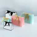 Paper Bag for Gift Box with Ribbon Shopping Clothing Store Craft Paper Box Shipping Package ( Printing Fee is not Included)
