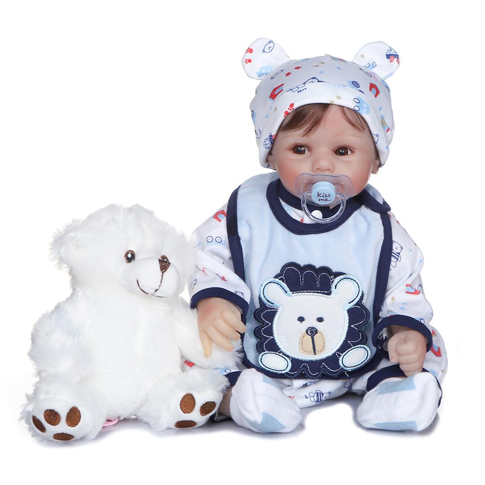 NPK 50CM soft body reborn baby boy set handmade doll Boneca Silicone Soft Vinyl Gentle Touch Newborn Bebe