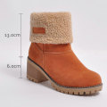 Winter Boots Women Snow Boots Square Heel Platform Ankle Boots Female Winter Shoes Women Slip-On Botines Mujer 2020 Women Boots