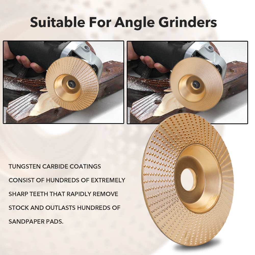 Wood Angle Grinding Wheel Sanding Carving Rotary Tool Abrasive Disc For Angle Grinder High-carbon Steel Shaping 5/8inch Bore