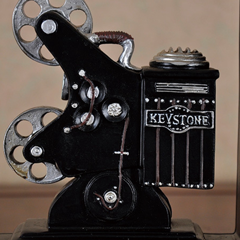 Retro Camera Bookend Movie Film Projector Black Silver Collector's Project Creative Bookcase Vintage Jewelry Study Room Study Ho