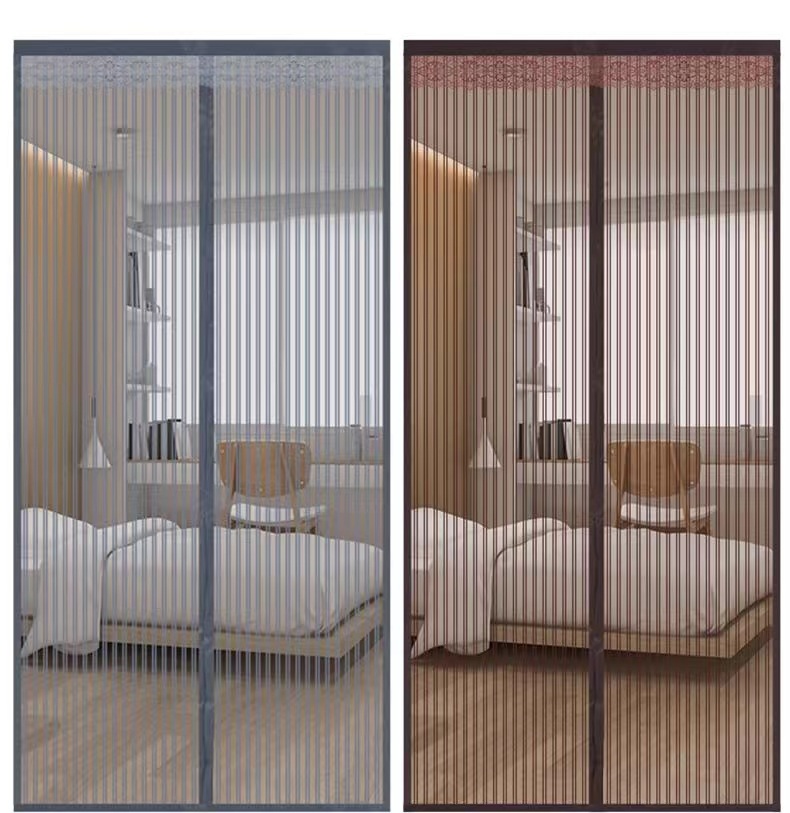 Magnetic screen door curtain
