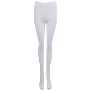 White Tender Solid Color Velvet Pantyhose For Women