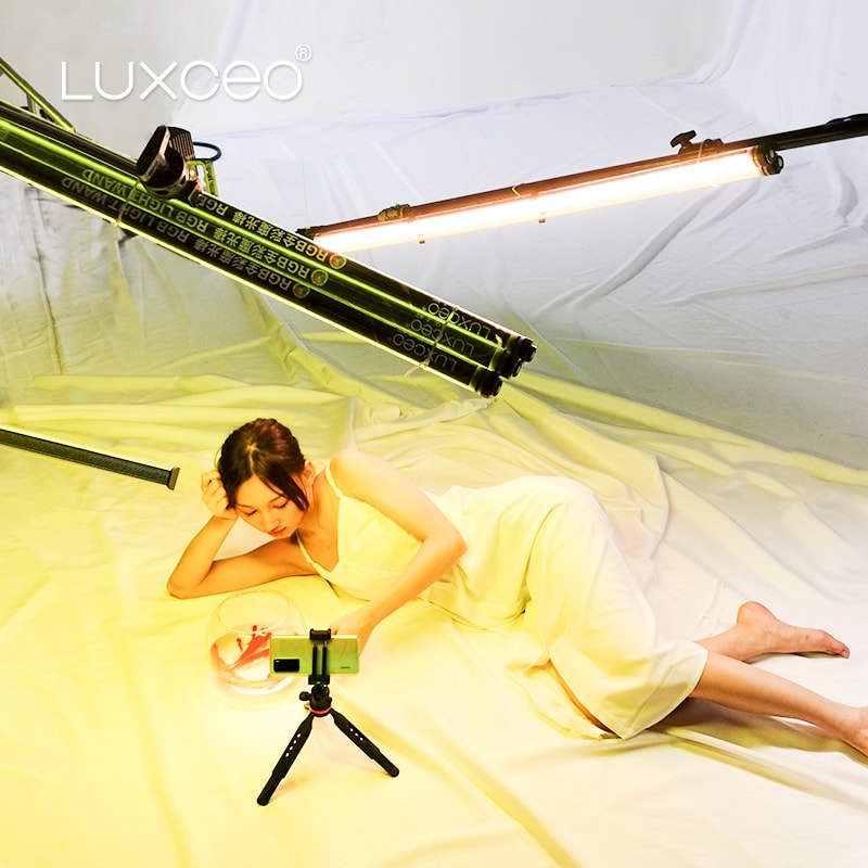 LUXCEO P120 RGB LED Light Tube 120cm with Remote Control Built-in Battery Photography Lighting Tube Stick for Video photo Studio