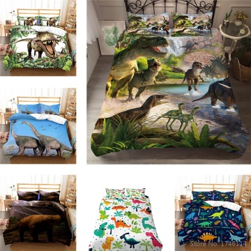 Dinosaur 3D Cartoon Printed Duvet Cover / Comforter Cover with Pillowcases Set Twin Full Queen King Size Bedding Set Bed Linens