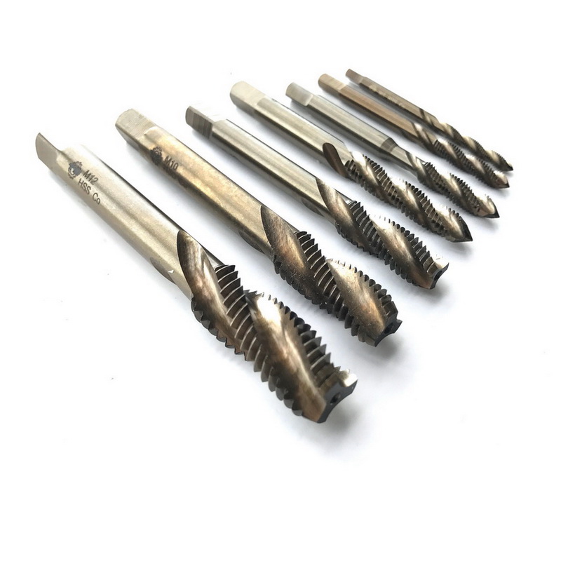 HSS M35 Co5% made Full CNC grinded 10pcs spiral flute Machine tap Screw Taps for SS plate M3 M4 M5 M6 M8 M10 M12 M14 M16 M18