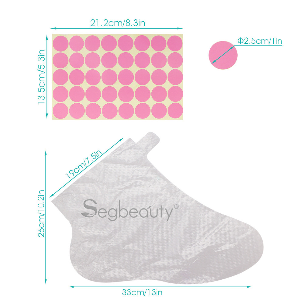 Segbeauty 200 Counts Foot Spa Liners Larger Paraffin Wax Liners Plastic Disposable Feet Thicker Thermal Therapy Socks Liners