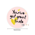 500 Pcs/Roll Pink Stickers You'Ve Got Great Taste Stickers Gold Seal Labels Cute Gift Packaging Sticker Stationery Label