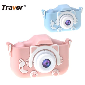 Travor Children's Camera Cute Toy Cat Mini Digital Camera Education Toys Kids Camera for Children Birthday Gift