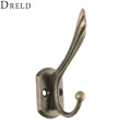 DRELD 1pc Antique Bronze Hooks Zinc Alloy Wall Hanger Hat Coat Robe Hooks Bathroom Kitchen Hooks Hanger Furniture Hardware