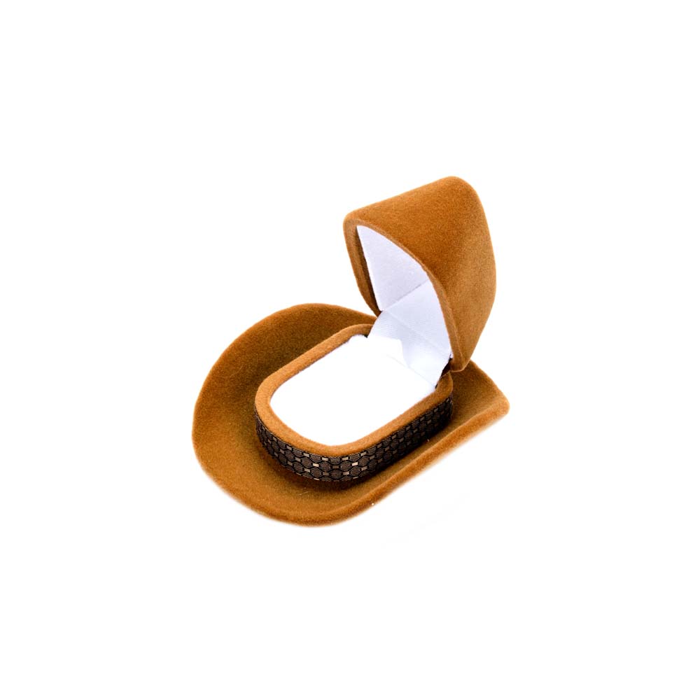 1 Pc Fashion Creative Cowboy Hat Shape Rings Box Velvet Jewelry Display Box Storage Case Jewelry Packaging Display