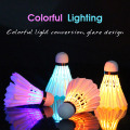 4pcs LED Badminton Shuttlecock Ball Goose Feather Glow in Night Colorful Lighting Balls Outdoor Entertainment Sports Accessories