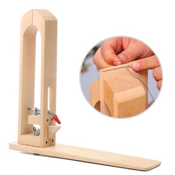 Stainless+Beech Wood Leather Craft Short Table Desktop Lacing Pony & Sewing Horse DIY Hand Stitching Clamp