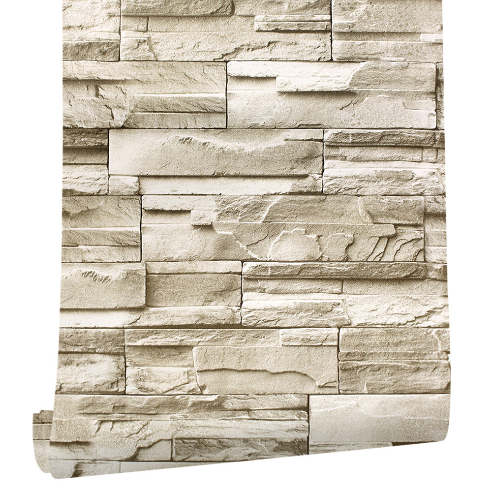 Stone Peel And Stick Wallpaper Faux Brick Vinyl Self-adhesive 3D Wallpaper For Bedroom Living Room Walls Home Decoration Sticker