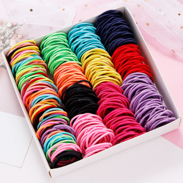 100PCS/Set New Girls Candy Colors Nylon Basic Elastic Hair Bands Kids Rubber Bands Headband Scrunchie Fashion Hair Accessories