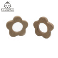 Organic Beech Wooden Flower Natural Handmade Wooden Teether DIY Wood Personalized Pendent Eco-Friendly Safe Baby Teether Toys