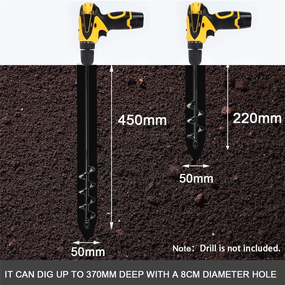 2019 New 10cmx60cm Garden Auger Spiral Earth Drill Bit Flower Planter HEX Shaft Planting Hole Digger Tool