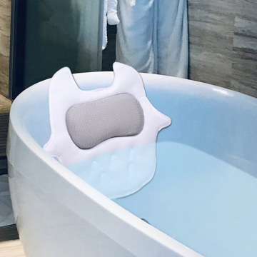 3D Owl-shaped Bathtub Pillow Bath Cushion Non-Slip Suction Sups Comfortable Head Rest Bathtub Neck Cushion for Home Spa Hotel