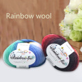 Yarn Knitted Chunky Hand-Woven Gradient Rainbow Colorful Knitting Needles Crochet Weave Thread