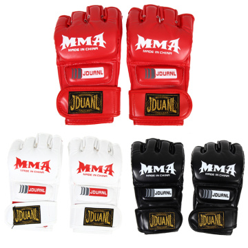 Half Finger Gloves MMA Adult Half Finger Boxing Gloves PU MMA Gloves Fighting Sandbag Glove Mittens Guantes Sanda Training Sport