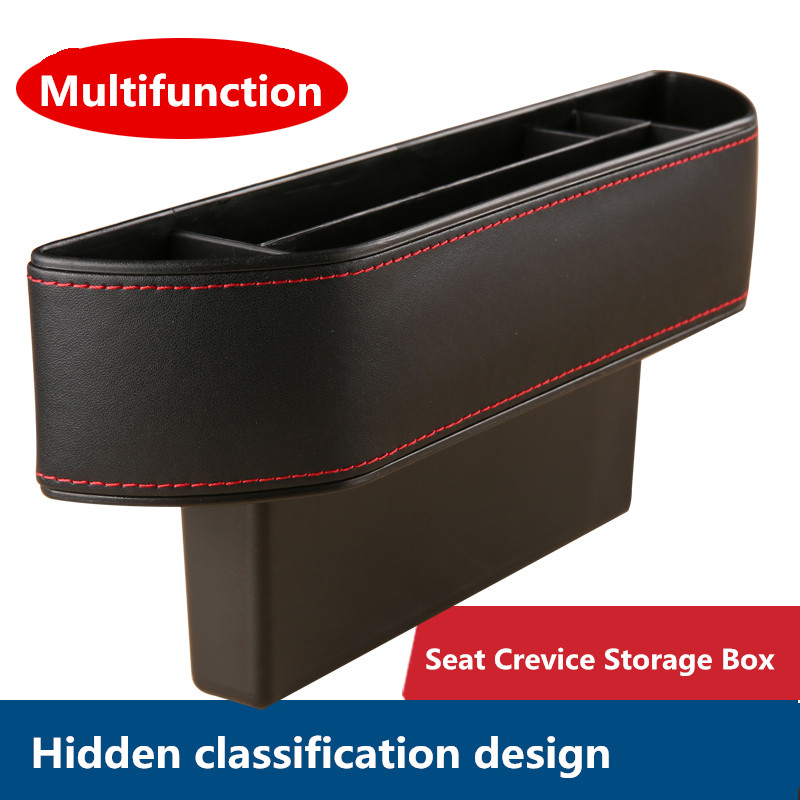 New Car Seat Crevice Storage Box PU Leather Auto Seats Gap Pockets Organizador Phone Holder Pocket Car Trash Bin Organizers