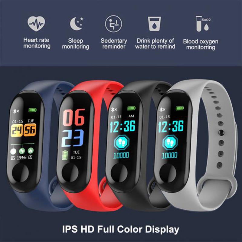 M3 Smart Watch Band Wristband Blood Pressure Heart Rate Monitor Sports Pedometer Fitness Watch Pedometer For Android IOS
