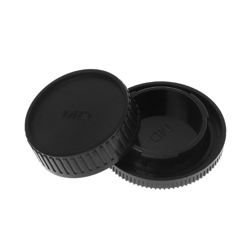 Rear Lens Body Cap Camera Cover Set Dust Screw Mount Protection Plastic Black Replacement for Minolta MD X700 DF-1