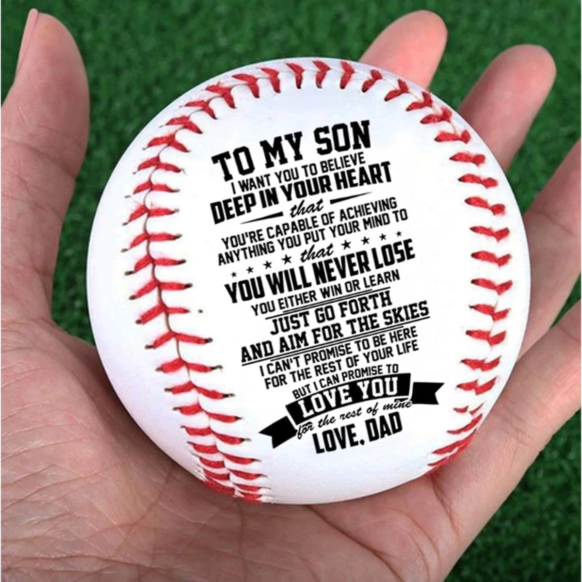 To My Son Dad Engraved 9 Inch Handmade Baseballs PVC Upper Rubber Inner Soft Baseball Softball Ball Training Exercise Baseball