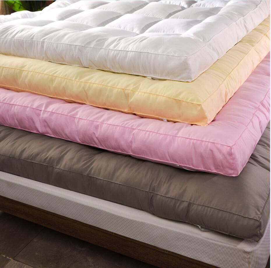 Duck/Goose Down Mattress Hotel Quality Cotton Mattress Pad Plush Durable Feather Bed Topper King Queen Twin Size