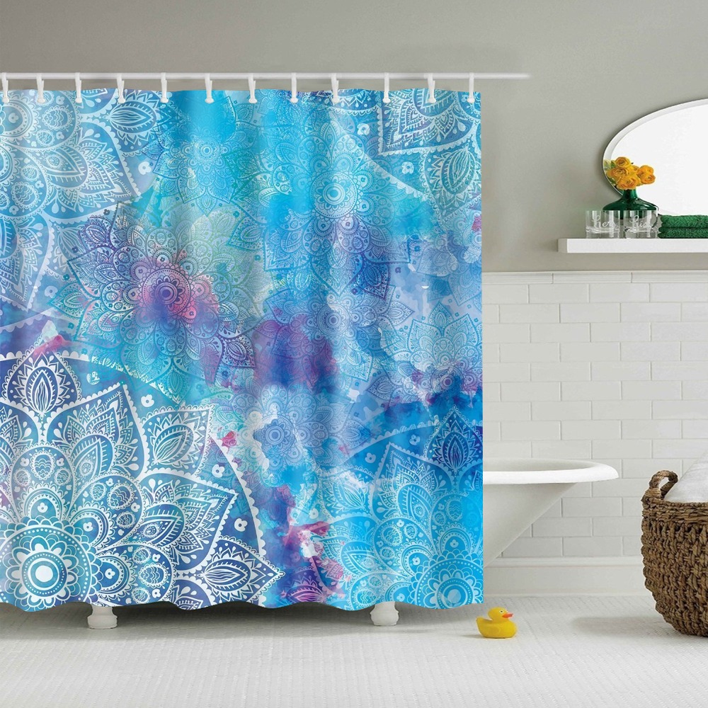 Oil Painting Geometric 180x180cm Shower Curtains Waterproof Polyester Bathroom Curtain With Hooks