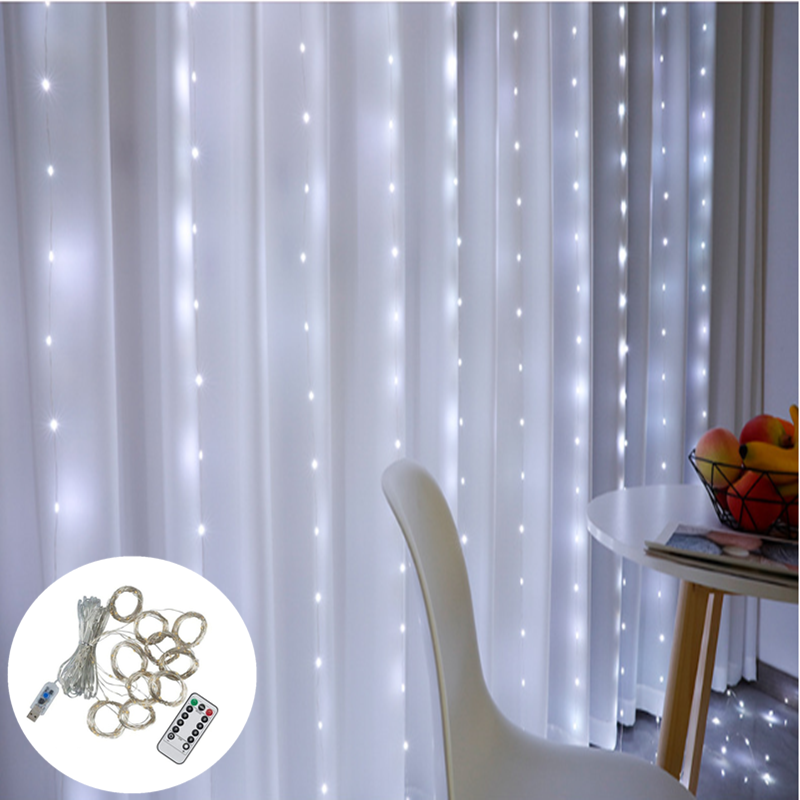 3x2/3x3m LED Garland Curtain Garland on The Window USB String Lights Fairy Festoon Remote Control Christmas Decorations for Home