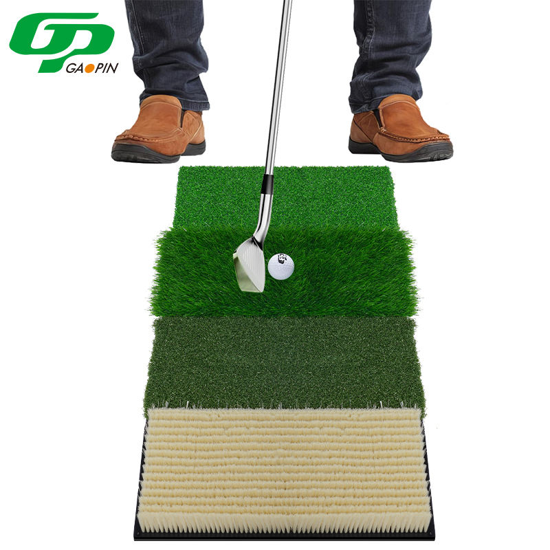 4 in 1 Golf Hitting Mat Simulated Bunker Long Short Grass Practice Mat with EVA Base Non Slip Durable Artificial Turf