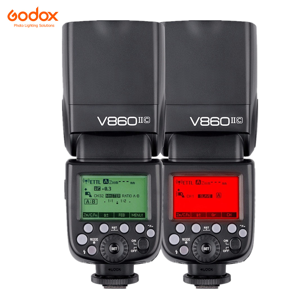 Godox V860 II V860II-S V860II-C 860II-N Speedlite Li-ion Battery Fast HSS Flash For Sony A7 A7S A7R for Nikon Canon Olympus Fuji