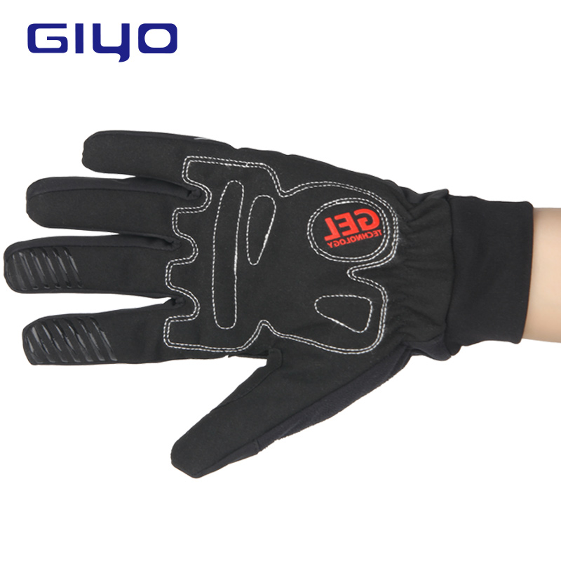 GIYO Bicycle Gloves Full Finger Waterproof Touch Screen Windproof MTB Road Bike Back Reflectiv Thickening Sports Cycling Gloves