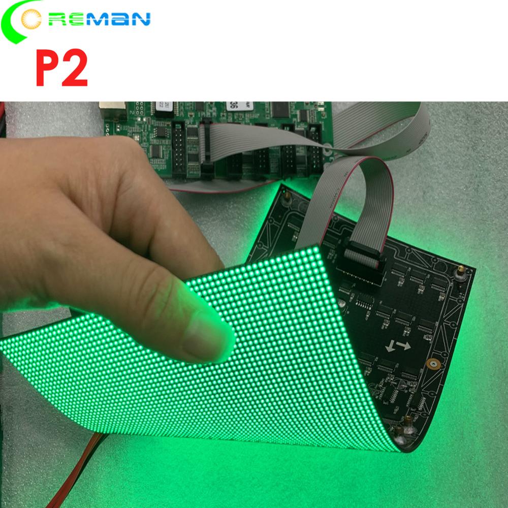 HD Full color led screen RGB P2 soft led module flexible led module, Indoor curve led dot matrix module