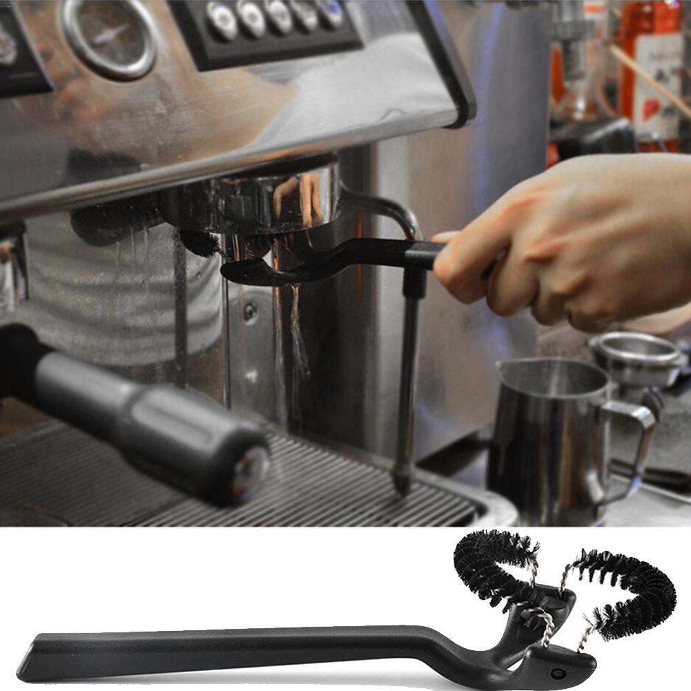 Semi-automatic Coffee Machine Cleaning Brush Detachable Nylon Bristle Brush Head Cleaner Elbow Anti-scalding Design Durable