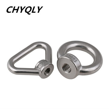 10pcs M4 M5 M6 M8 M10 M12-M24 Metric thread 304 Stainless Steel Ring Nuts Round/Triangle Nuts Lifting Eye Nut