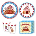 44pcs/set Carnival Circus Birthday Party Supplies Safari Party Paper Napkins Birthday Disposable Tableware Jungle Party Plate