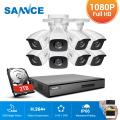 SANNCE 8CH 1080P 2.0MP HD CCTV System Video Recorder 8PCS 1080P CCTV Security Camera Waterproof Night Vision Surveillance Kits