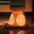 HOT Ceramic Candle Holder Essential Oil Burner Diffuser Aromatherapy Incense Lamps Porcelain Home Living Room Decors