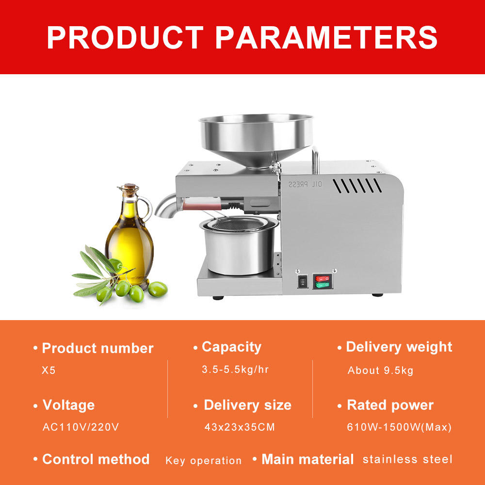 220V Stainless Steel Cold Oil Automatic Printing Machine, Oil Cold Printing Machine, Sunflower Seed Oil Extractor