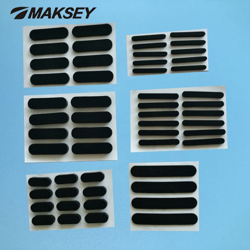 MAKSEY Silicone Rubber Feet Oval Mat 3M Self-adhesive Equipment Feet Pad Width 3MM Protection Sticky Nylon Shock Absorber Sheet