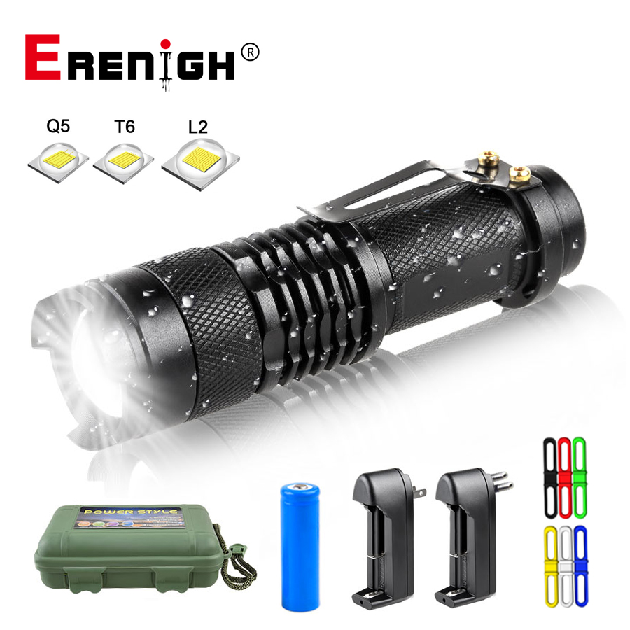 Waterproof Portable Camping Lantern 18650 14500 T6/L2/Q5 Flashlight Camping Light for Tent Hiking Outdoor Emergency Lighting