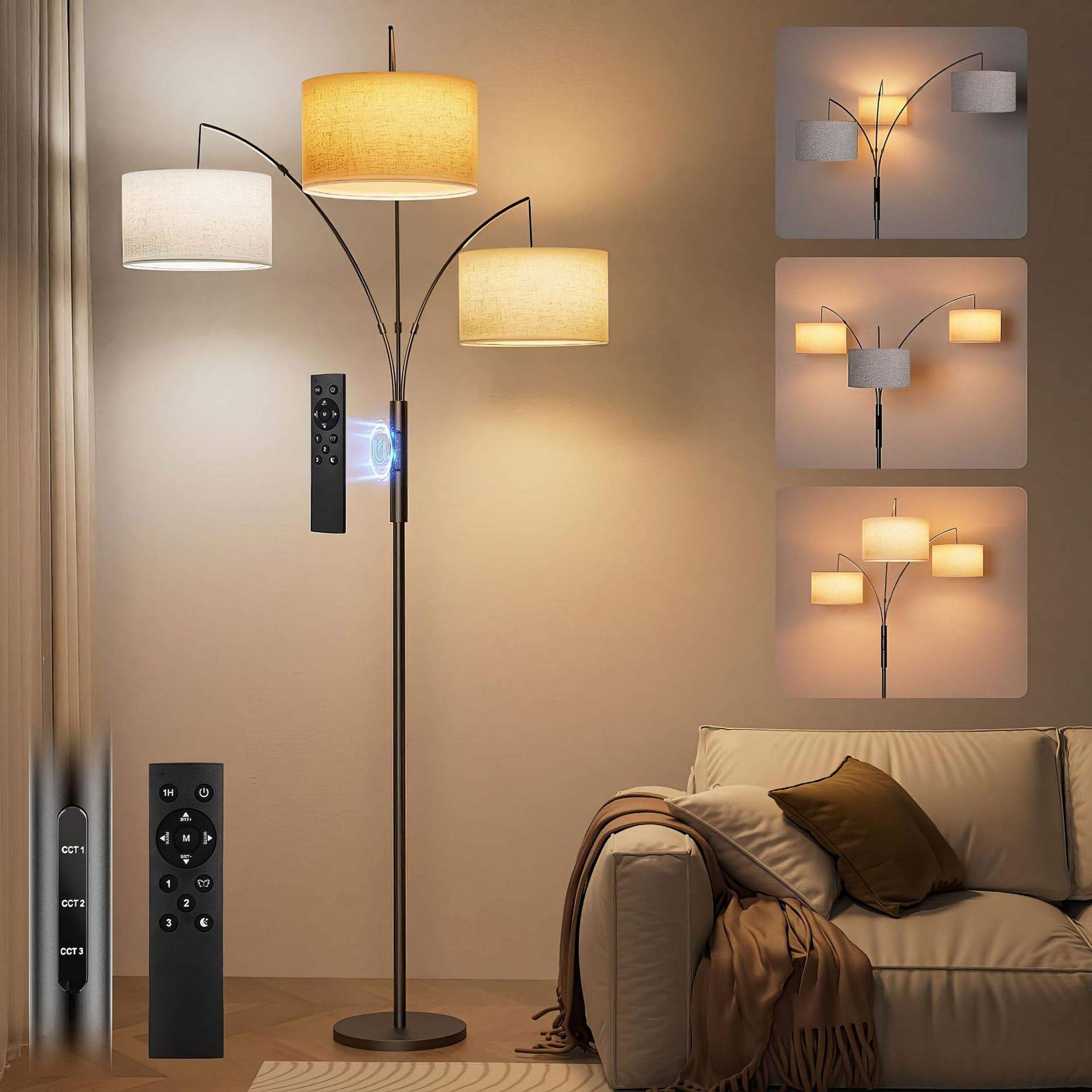 cozy-living-room-standing-lamp-with-triple-led-heads