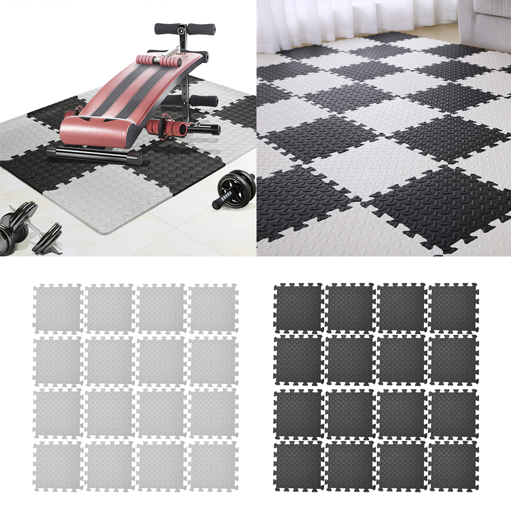 Puzzle Exercise Mat with EVA Foam Interlocking Tiles, Protective Gym Flooring Mat for Exercise, Gymnastics and Home Gym