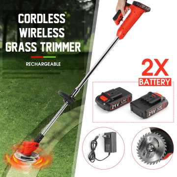 21V Cordless Grass Trimmer Adjustable Lawn Mower Home DIY Garden Pruning Cutter Powerful Garden Tools with Battery Blade