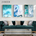 Modern Abstract Canvas Poster Blue Marble Wave Wall Art Painting Nordic Posters and Prints Wall Pictures for Living room Decor