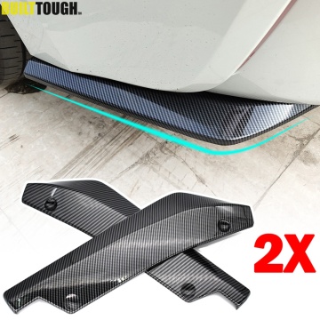 2x Universal Carbon Fiber Effect Style Car Rear Bumper Lip Sport Diffuser Splitter Canard Spoiler Protector Accessories Wrap