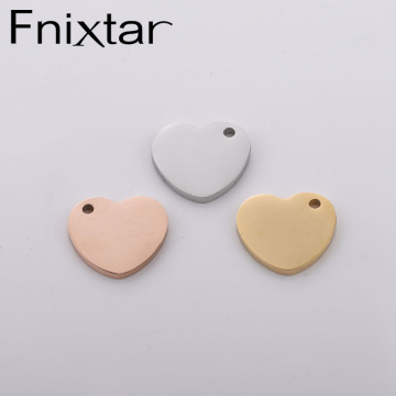 3 colors stainless steel heart shape pendant charms fashion jewelry accessories necklace bracelet earrings charms pendants